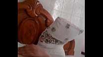 Boy masturbates redheaded Asian girl's hairy vagina with a toy